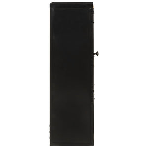 vidaXL Bathroom Cabinet 40x27x90 cm Iron and Solid Wood Mango