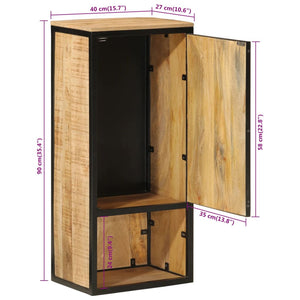 vidaXL Bathroom Cabinet 40x27x90 cm Solid Wood Mango and Iron