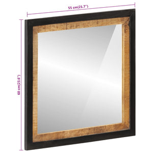 vidaXL Bathroom Mirror 55x1x60 cm Glass and Solid Wood Mango