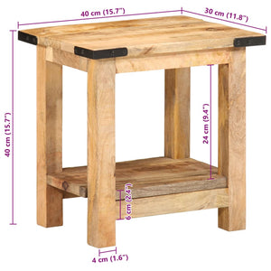 vidaXL Side Table 40x30x40 cm Solid Rough Wood Mango