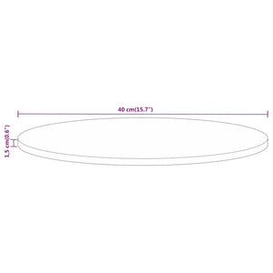 vidaXL Table Top Ø 40x1.5 cm Round Solid Wood Rough Mango