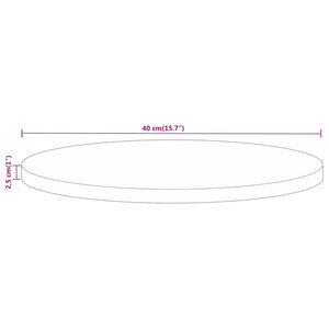 vidaXL Table Top Ø 40x2.5 cm Round Solid Wood Rough Mango