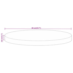 vidaXL Table Top Ø 40x3.8 cm Round Solid Wood Rough Mango