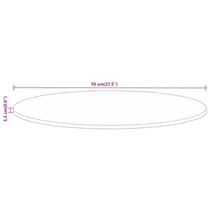 vidaXL Table Top Ø 70x1.5 cm Round Solid Wood Rough Mango