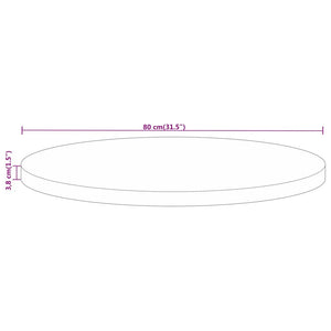 vidaXL Table Top Ø 80x3.8 cm Round Solid Wood Rough Mango