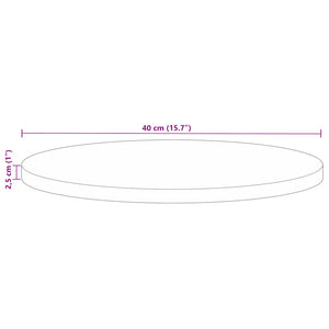 vidaXL Table Top Ø 40x2.5 cm Round Solid Wood Reclaimed