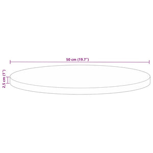 vidaXL Table Top Ø 50x2.5 cm Round Solid Wood Reclaimed