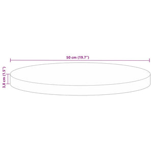 vidaXL Table Top Ø 50x3.8 cm Round Solid Wood Reclaimed