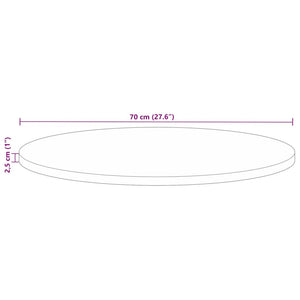 vidaXL Table Top Ø 70x2.5 cm Round Solid Wood Reclaimed