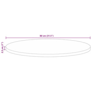 vidaXL Table Top Ø 80x2.5 cm Round Solid Wood Reclaimed