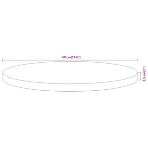 vidaXL Table Top Ø50x2.5 cm Round Solid Wood Acacia