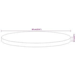 vidaXL Table Top Ø60x2.5 cm Round Solid Wood Acacia