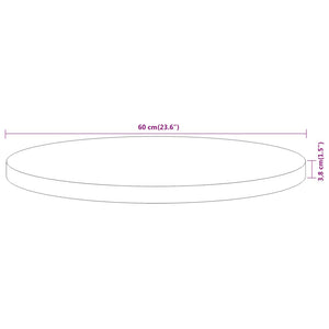 vidaXL Table Top Ø60x3.8 cm Round Solid Wood Acacia