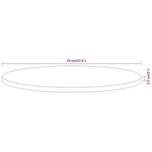 vidaXL Table Top Ø70x2.5 cm Round Solid Wood Acacia