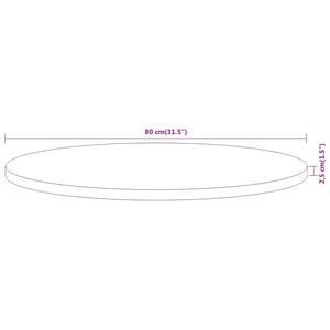 vidaXL Table Top Ø80x2.5 cm Round Solid Wood Acacia