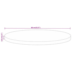 vidaXL Table Top Ø 80x3.8 cm Round Solid Wood Mango