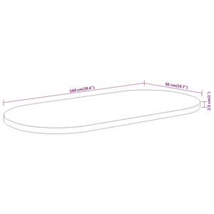 vidaXL Table Top 100x50x2.5 cm Oval Solid Wood Acacia