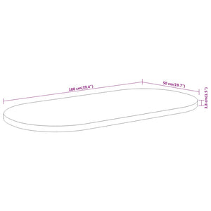 vidaXL Table Top 100x50x3.8 cm Oval Solid Wood Acacia