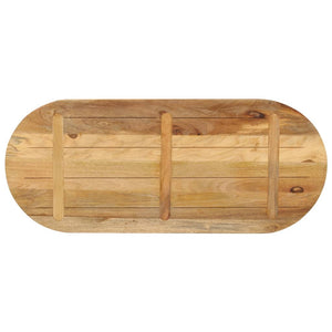 vidaXL Table Top 140x60x3.8 cm Oval Solid Wood Rough Mango