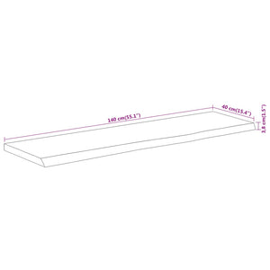 vidaXL Table Top 140x40x3.8 cm Rectangular Solid Wood Acacia Live Edge