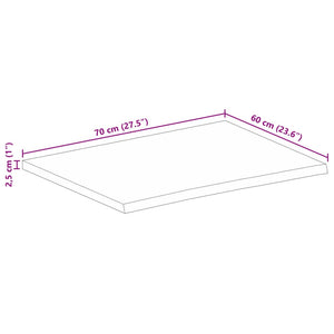 vidaXL Table Top 70x60x2.5 cm Live Edge Solid Wood Rough Mango