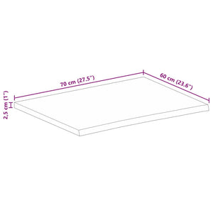 vidaXL Table Top Live Edge 70x60x2.5 cm Solid Wood Mango