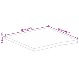 vidaXL Table Top Live Edge 80x80x2.5 cm Solid Wood Mango