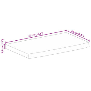 vidaXL Table Top Live Edge 40x20x3.8 cm Solid Wood Mango