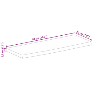 vidaXL Table Top Live Edge 80x20x3.8 cm Solid Wood Mango