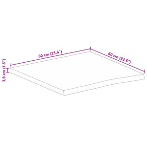 vidaXL Table Top Live Edge 60x60x3.8 cm Solid Wood Mango