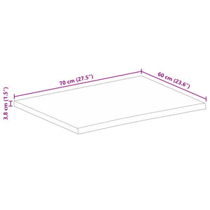 vidaXL Table Top Live Edge 70x60x3.8 cm Solid Wood Mango