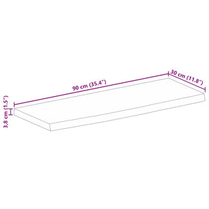 vidaXL Table Top Live Edge 90x30x3.8 cm Solid Wood Mango