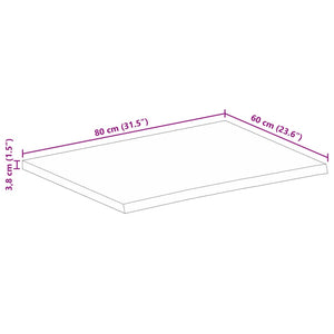 vidaXL Table Top Live Edge 80x60x3.8 cm Solid Wood Mango