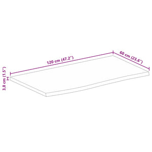 vidaXL Table Top Live Edge 120x60x3.8 cm Solid Wood Mango