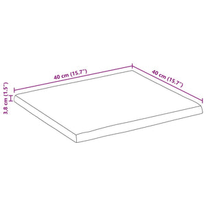 vidaXL Table Top 40x40x3.8 cm Rectangular Solid Wood Acacia Live Edge