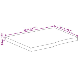 vidaXL Table Top 50x40x3.8 cm Rectangular Solid Wood Acacia Live Edge