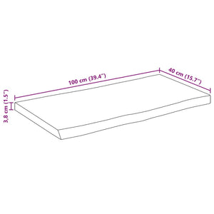 vidaXL Table Top 100x40x3.8 cm Live Edge Solid Wood Mango