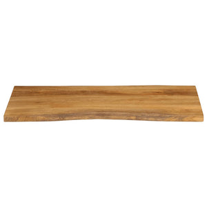 vidaXL Table Top 110x60x2.5 cm Live Edge Solid Wood Mango