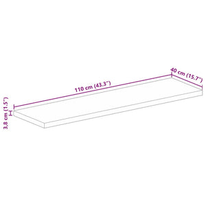 vidaXL Table Top 110x40x3.8 cm Rectangular Solid Wood Acacia