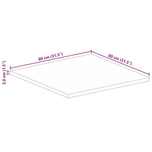 vidaXL Table Top 80x80x3.8 cm Square Solid Wood Acacia