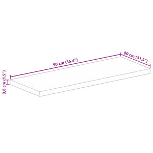 vidaXL Table Top 90x80x3.8 cm Rectangular Solid Wood Acacia