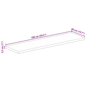 vidaXL Table Top 100x40x2.5 cm Rectangular Solid Wood Reclaimed