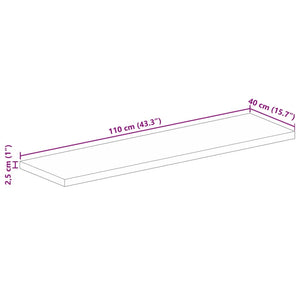 vidaXL Table Top 110x40x2.5 cm Rectangular Solid Wood Reclaimed