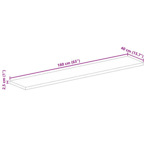 vidaXL Table Top 160x40x2.5 cm Rectangular Solid Wood Reclaimed