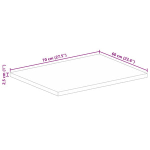 vidaXL Table Top 70x60x2.5 cm Rectangular Solid Wood Reclaimed