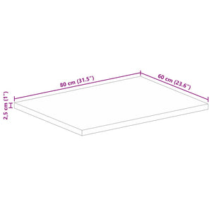 vidaXL Table Top 80x60x2.5 cm Rectangular Solid Wood Reclaimed