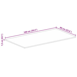 vidaXL Table Top 100x60x1.5 cm Rectangular Solid Wood Reclaimed