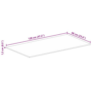 vidaXL Table Top 120x60x1.5 cm Rectangular Solid Wood Reclaimed