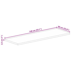 vidaXL Table Top 140x60x2.5 cm Rectangular Solid Wood Reclaimed