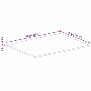 vidaXL Table Top 90x70x1.5 cm Rectangular Solid Wood Reclaimed